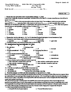 Đề kiểm tra số 2 Tiếng anh lớp 9 - Năm học 2016-2017 - Trường THCS Ngô Quyền
